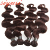 Brazilian Body Wave Hair Weave Bundles 4 Pcslot 100 Human Hair Weaves color 2 Brazilian Virgin Hair Bundles