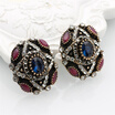 SUNSPICE MS Vintage Stud Earrings For Women Resin Round Retro Indian Jewelry Turkey Ethnic Design Square Earrings Bijoux Gift