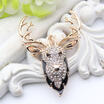Classic Style Women Deer Brooch Pin Rhinestone Enamel Gold Color Jewelry Pins Animal Brooches Broches Ladies Lapel Hijab Pins