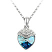High Quality Womens Heart Necklaces Jewelry 18KGP Austrian Crystal Rhinestone Necklace Pendant Exquisite Accessories 39