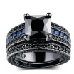 Hot Sale Luxury Black Gold Color Cubic Zirconia Ring Sets For Women & Men Party Couple Rings Brand Jewelry R702