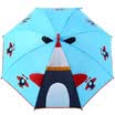 Hugmii childrens umbrella boys&girls creative stereo style straight rod hand open umbrella transparent window blue aircraft 48cm8k