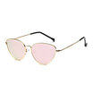 New cat eye Sunglasses Women Metal Reflective Heart shaped Brand Designer Sunglasses Men Mirror oculos de sol UV400