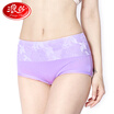 Langsha womens underwear womens high waist cotton large size hip breathable cotton briefs 4 strips mixed color flowers 175XXL