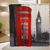 Creative London Big Ben Pattern Shower Curtain Polyester Waterproof Bath Decor