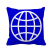 Earth Blue Square Warning Mark Square Throw Pillow Insert Cushion Cover Home Sofa Decor Gift