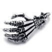 Hpolw Men Stainless Steel Black&Silver SkullSkeleton claw Pendant Tribal Necklace 18-26 inch Chain