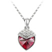 High Quality Womens Heart Necklaces Jewelry 18KGP Austrian Crystal Rhinestone Necklace Pendant Exquisite Accessories 39