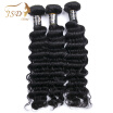 JSDShine Hair Products 7A Brazilian Virgin Hair Deep Wave 3 Bundles Unprocessed Human Hair Bundles Virgin Hair Natural Black Color