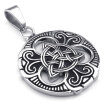 Hpolw Mens&Womens Silver&black Celtic Knot Stainless Steel 316L Hollow circular Pendant Necklace18-26 inch Chain