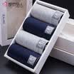 Urban Beauty Men&39s Underwear Men&39s Comfortable Breathable Solid Color Waist Boxer Men&39s Combination Panties 4 Pack BK17K07 Flower AshFlower GreyDark BlueDark Blue M