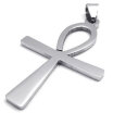 Hpolw Men&Womens Jewelry 925 Sterling Silver Stainless Steel Egyptian CrossAnkh Pendant18-26 inch ChainChristmas present