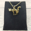New Vintage 3D Cat Necklace Trendy Style 3D Cat Pendant Necklace Women Fashion Pet Cat Jewellery