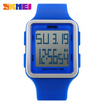 Women Men Sport Watch Candy Color Silicone Square LCD Digital Sport Watch