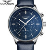 GUANQIN Watch Mens sports Casual fashion Quartz watches Mens Leather Watch Mens Watch