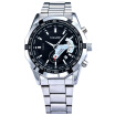 Harwish Mens Luxury Calendar Steel Strap Automatic Self-wind Mechanical Watch Navy Bule Silver Wristwatches Hw Tm815