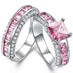 New Hot selling 2 In 1 Fashion Ladys 10KT white Gold Plated weeding&party Ring Size45678910 R0168