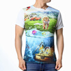 Fashion Mens Casual Short Sleeve Round Neck Pullover Scenery Printing T-Shirt