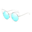 Cat eye Sunglasses Women round lens HD mirror metal female fashion sun glasses party travel shopping accessory UV400