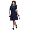 Womens Plus Size Bateau Collar Dress with Sash