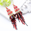 Luxuriant Tassel Triangle Earrings For Women Austria Crystal Rhinestone Drop Earring Brincos Ladies Party Wedding Bridal Jewelry