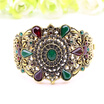 Ethnic Turkish Women Bangles Bracelet Antique Gold Color Resin Cuff Jewelry Hollow Flower Bangle India Bridal Wedding Jewelry