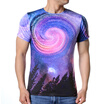 Round Neck Starry Sky Printed Short Sleeves T-shirts For Men