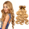 Nami Hair 3 Bundles Brazilian Body Wave Human Hair Blonde Pure Color 27 Hair Weaves 12"-26" Thick Ends No Shedding Free Shipping