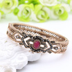 Classic Turkish Women Geometry Resin Bangles&Bracelets Antique Gold Color Rhinestone Retro Jewelry Bangle Ethnic Arab Bijoux