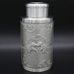 Oriental Pewter -Pewter Tea Storage Caddy TPCL1 Hand Carved Beautiful Embossed Pure Tin 97 Lead-Free Handmade in Thailand