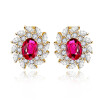 Aiyaya Elegangt Jewelry Cushion-cut Micro Swiss High Quality Crystal 4 Colors Stud Round Earrings