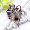 Hollow Bouquet Bow Brooch Women Turkish Pendant Jewelry Antique Gold Color Multicolor Resin Brooches Broches Hijab Scarf Pins
