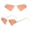 Rimless Cat Eye Sunglasses Men Women Cool Brand Designer Small Size Triangle Sun Glasses Candy Colors Double Lens UV400