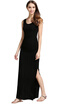 Womens Sleeveless Side-Slit Maxi Dress
