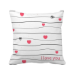 Valentines Day I Love You Line Pink Heart Square Throw Pillow Insert Cushion Cover Home Sofa Decor Gift