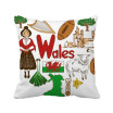 Wales Love Heart UK Landscap National Flag Square Throw Pillow Insert Cushion Cover Home Sofa Decor Gift