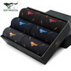 Seven wolves socks sweat-absorbent tube mens socks casual cotton socks gift box 90678 6 yards