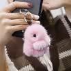 Di Galen water mink diamonds sprouting rabbit key chain female car pendant car decoration cartoon cute dead doll sprouting rabbit genuine car supplies - gray