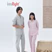 INTERIGHT home service men&women mens cotton plaid double-layer yarn breathable Japanese woven home service suit gray L