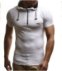 Mens Fashion Hooded T-Shirt Casual Short-Sleeve T-Shirt Cotton Slim T-Shirt Sports Running Fitness