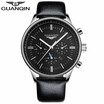 GUANQIN Watch Mens sports Casual fashion Quartz watches Mens Leather Watch Mens Watch