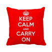 Quote Keep Calm And Carry On Red Square Throw Pillow Insert Cushion Cover Home Sofa Decor Gift