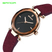 SANDA Genuine Leather Gold Women Watches Ladies Fashion Famous Jewelry Wrist Watch Diamond Female Clock
