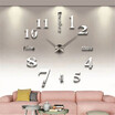3D Wall Clock Frameless Modern Mirror Metal Large Wall Stickers Clocks Wall Watches Room Home Decorations