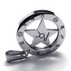 Hpolw Mens&Womens Stainless Steel Fashion Circular Jewelry Hollow out Pentagram Spinner Zodiac Necklace Taurus Pendant