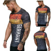 Men Short Sleeve Fashion Slim Fit Round Neck Printed Pullover T Shirt