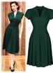 New Fashion Style Summer Women A Line Dress Sexy V Neck Short Sleeve Pleated Casual Solid knee Length Dress