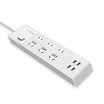 FTHINK FS-604U New GB Smart 4-hole USB Charging 6 SocketSlot InsertionPlugPatch 18 Meter White