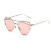 SHAUNA Stylish Flat Women Panel Mirror Lens Cat Eye Sunglasses Classic Brand Designer Men Twin-Beams Tint Sunglasses UV400