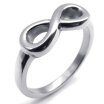 Hpolw Stainless Steel Sterling Silver Infinity Love Mens Womens weeding Ring Width 7mm